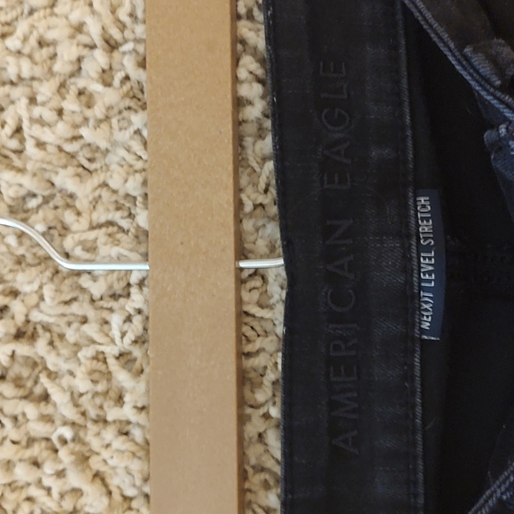 American Eagle black, next level stretch ripped jeggings - Picture 2 of 4